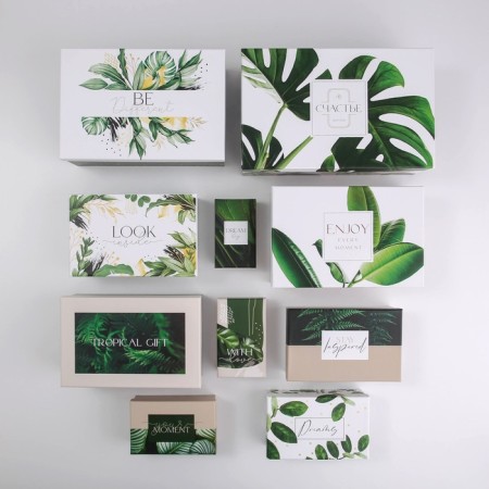 Set of boxes 10 in 1, gift packaging, “Green”, 12 x 7 x 4 - 32.5 x 20 x 12.5 cm-4