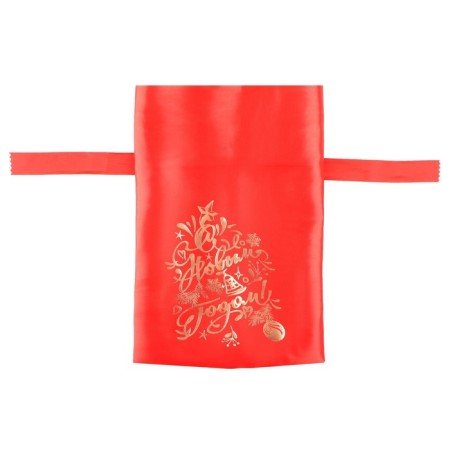 Bag "Happy New Year!", Christmas tree and toys, red, 20 x 30cm-1