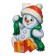 Poster of a cut -off "Snowman with a scarf" Bilateral, 49 x 39 cm