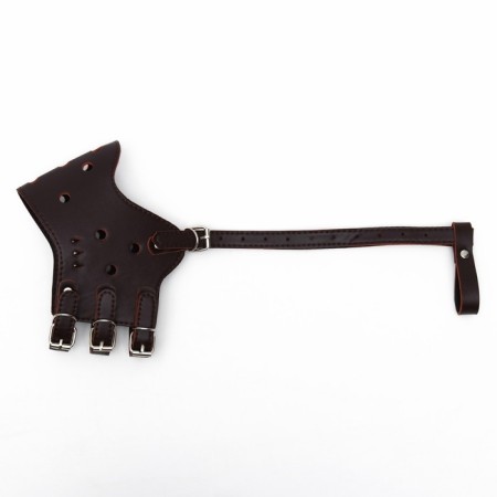 Muzzle of pressed leather adjustable, No. 5, DN 9.3 cm, ohm 32-40 cm, brown-2