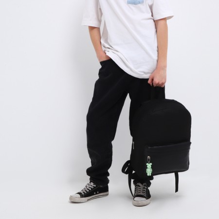 School textile school with pockets, 38x29x11 cm, black color-9