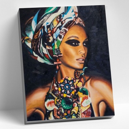 Picture on the numbers "African Fashion", 40 × 50 cm, 20 colors