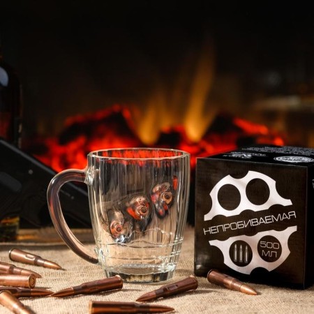 Mug "impenetrable", 3 bullets, for beer, 500 ml-1