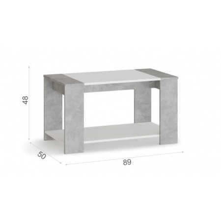 Journal table "Aurora", 890 × 500 × 480 mm, white color / atelier light-1