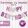 Foil ball 16 "Happy Birthday", capital letters, pink color