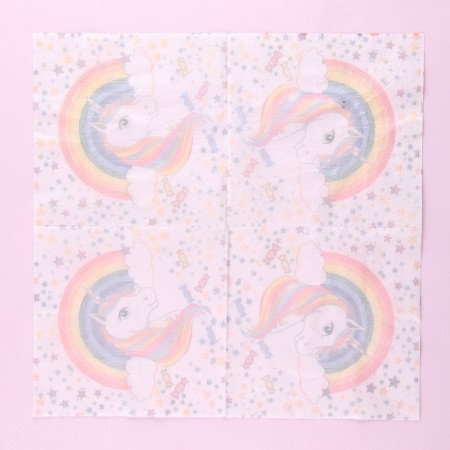 Paper napkins “Unicorn and Rainbow”, 33x33 cm, set of 20 pcs.-4