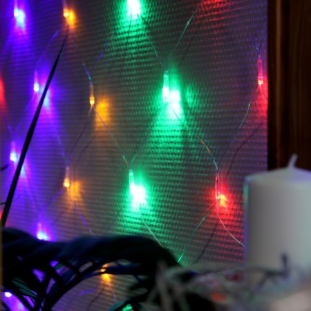 Garland "network" 1.6 × 1.6 m, IP20, transparent thread, 144 LED, glow of multi, 8 modes, 220 V-2