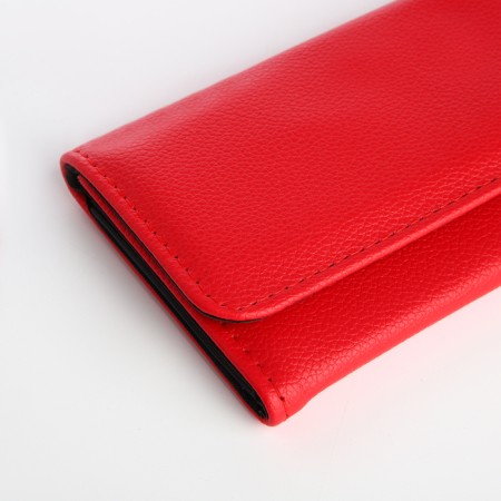 Women's wallet on magnet, red color-2