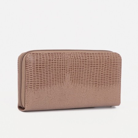 Women's wallet with a zipper, with a pen, beige color-1