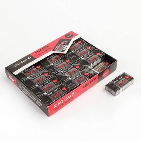 Eraser rectangular, black (barcode on a piece)