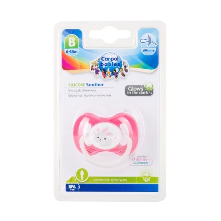 Silicone dummy Canpol Babies Bunny & Company, symmetrical, from 6-18 months, pink color-2