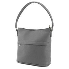 Bag women, genuine leather, gray 27x12x47 cm