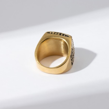 Men's ring "ring" openwork, black color in gold, 20 size-1
