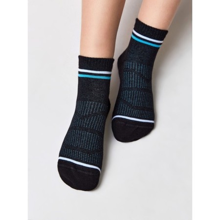 Noski short children's CONTE KIDS Active, size 16, black color, turquoise
