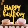 Topper "Happy Birthday 1", gold, give beautifully