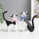 Souvenir Polystone "cats with bows" set 2 pcs 9.3x7x3.7 10x6.5x3 cm