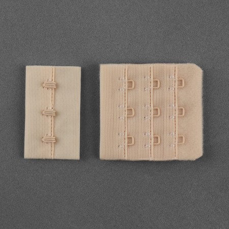 Flasp for a bra, 3 rows 3 hooks, 4.6 × 2.7 cm, 4.6 × 5 cm, 10 pcs, beige color-1
