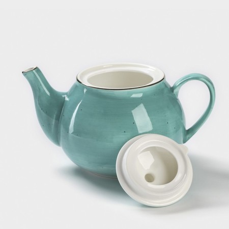 Teapot Porcelain Hot Dolyana Milky Way, 900 ml, turquoise color-2
