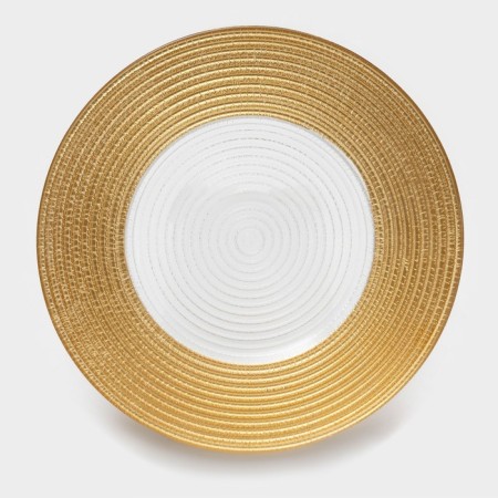 Black dining plate "Seville", d = 27 cm, gold color