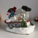 Souvenir polystone water ball Music, light "Snowman on the sled" d = 10 cm 22x14x17.5 cm