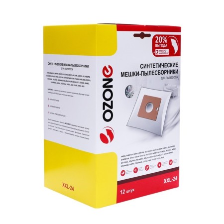 The XXL-24 OZONE bag is synthetic for the vacuum cleaner, 12 pcs + 2 microfilters