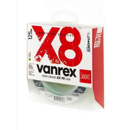 Wicker fishing line Lucky John Vanrex X8 Braid Fluo Green 125/018-1