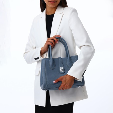 Women's bag with zipper, Textura, average size, blue color-8
