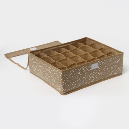 Organizer for storing linen of the Dolyan "Points", 24 cells, 38 × 30 × 12 cm, beige color-5