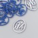 Decor "HB" on a glue base, blue color 3 × 2.5 cm (set 12 pcs)