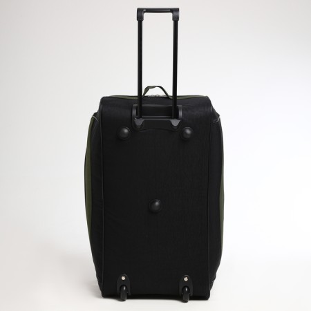 Road bag on wheels, a lightning department, shoes, 3 outer pockets, long belt, black color/hack-2