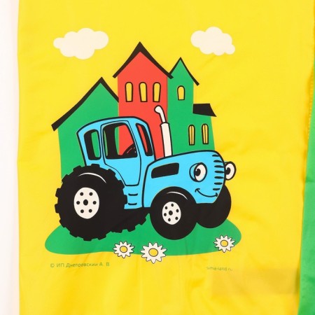 Children's raincoat, size l, 110-120 cm, blue tractor-2