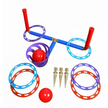 The game "Ringbrush - Sharobros": 2 racks, 6 rings, basket, 2 goals, wedge - 3 pcs-1