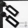 Earrings Metal "Barbados" rectangle, black color