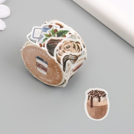 Stick Paper "Coffee sweets and drinks" 1.2 - 2.5 cm 100 pcs in a roll 11x8 cm-3