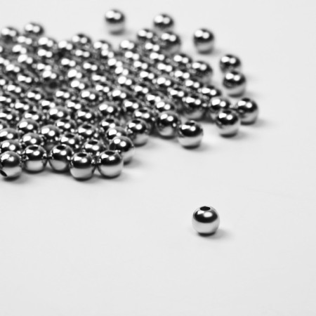 Busina "hematite" d = 5mm, (set 10 g), silver color-1