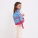 Baby backpack on a zipper, an external pocket, a reflective strip, blue color
