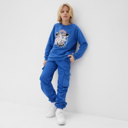 Children's pants Minaku, Blue color, height 128 cm-4