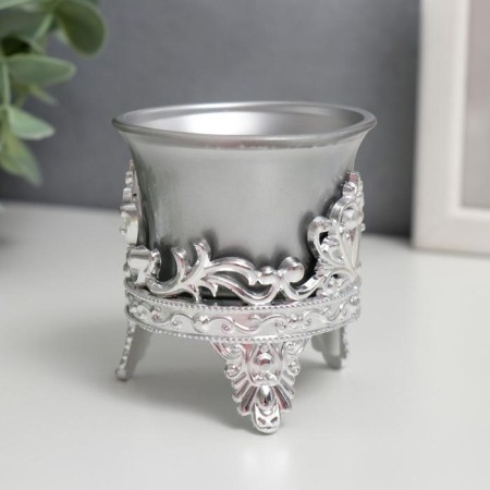 Climber Plastic, glass "Lotus flower" silver 6.5x6x6 cm-3