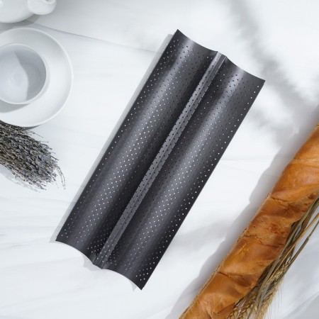 Baking shape perforated share "Bread. Baget ", 38 × 16.5 × 2.5 cm, anti -stick coating-5