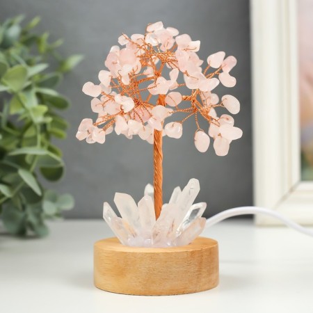 Acrylic souvenir, metal, tree Light "Tree of Good luck" pink-4
