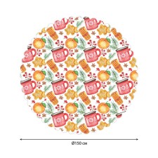 Gingerbread bed, round, Saten, d = 150 cm on the table
