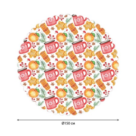 Gingerbread bed, round, Saten, d = 150 cm on the table