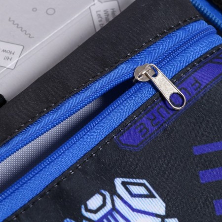 Penal 1 section 140 x 210 x 40 mm, folding pocket and cosmetic bag, fabric, calligrata topontent "Robot"-6
