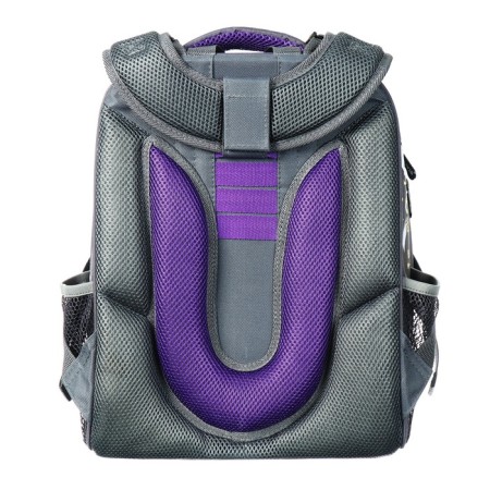 School backpack 38 x 30 x 16 cm, ergonomic back, stavia "soap bubbles", gray-5