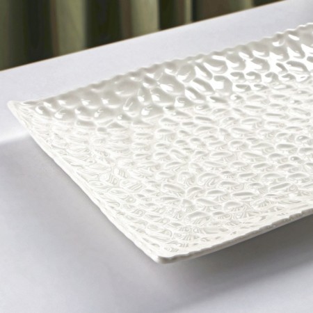 Ceramic serving "airiness", 35.5 × 19.5 cm, white color-1
