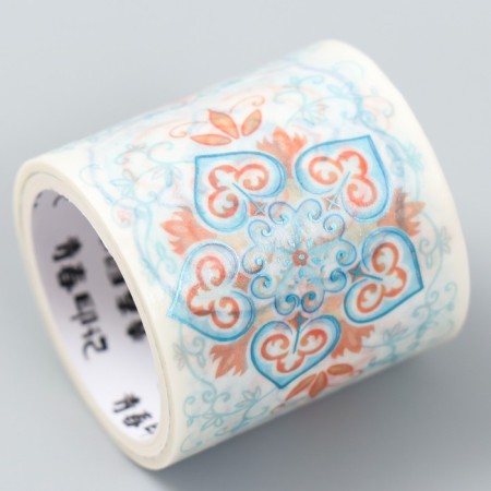 Adhesive tape Paper "Blue Sakura" set 3 pcs width 0.5; 4 cm winding 2 m-2