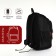 Youth backpack from lightning textiles, 5 pockets, black/red color