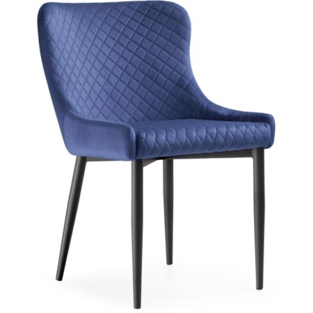 Stool on a metal -steamer Teo Metal/velor, painted metal/blue 53x62x81 cm