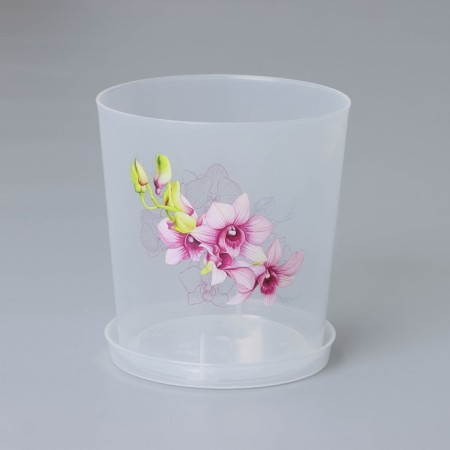 Pot for orchids with a pallet, 1.8 l, color mix