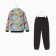 Costume for a boy (sweatshirt, trousers), gray/dino color, height 116 cm